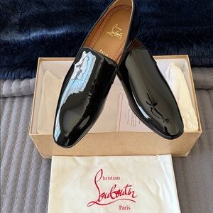 Christian Louboutin Glossy Black Men's Loafers Euro 45 or US12